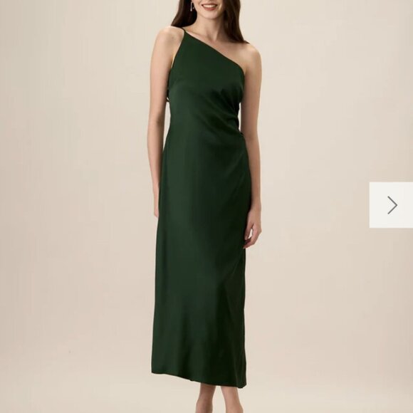 RIHOAS Women's Green One-shoulder Satin Maxi Dress XS - Picture 5 of 7